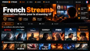 Comparatif illustré des alternatives légales à French Stream pour regarder des films et séries en streaming VF et HD.